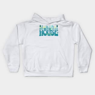 HOUSE MUSIC  - Beats In Bloom (teal/lime/blue) Kids Hoodie